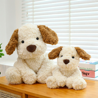 Boneka Anjing Lucu Ramah Kulit, Lembut, Warna Putih Krem, Hadiah Menenangkan untuk Dekorasi Kamar Tidur Anak, Teman Bermain