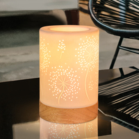 Cylindre mat brûleur à mazout maison hôtel décoration céramique brûleur à cire lumière électrique encensoir pissenlit imprimé cire fondre réchauffeurs