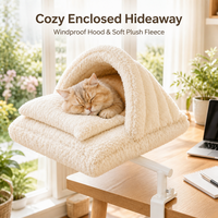 Hamac pour chat à fixer sur bureau, sans perçage, rotatif à 360°, en polaire pelucheuse, lit pour chat, nid pour chat, OEM ODM pour bureau et maison