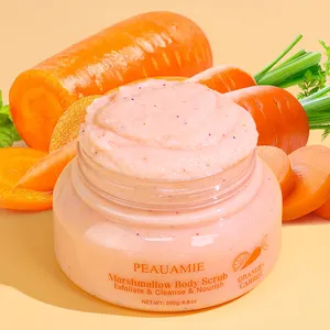 Gommage corporel naturel personnalisé éclaircissant pour la peau antioxydant Gommage moussant corporel à l'orange, à la carotte