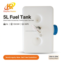 OkyRie 5L Réservoir de carburant en plastique 2 trous Air Diesel Chauffage de stationnement Stockage d'essence pour Eberspacher Voiture Camion ou Caravane