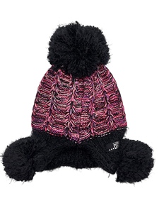 หมวกบีนนี่ฤดูหนาวสไตล์ลำลองทำจากไต้หวันพร้อมแผ่นปิดหูปอมปอมแผ่นหนังพิมพ์ลายดีไซน์คริสต์มาสของขวัญ - Product Image 3