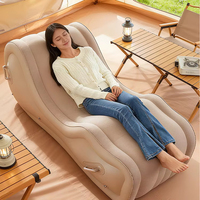 Chaise longue gonflable portable, imperméable, résistante à l'humidité, chaise longue de camping, ergonomie, canapé gonflable automatique exclusif pour l'extérieur