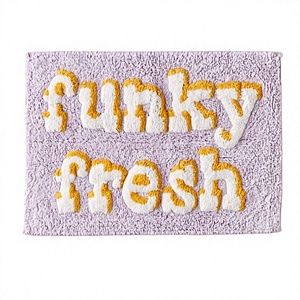 Custom Funky Fresh Cotton Bath Mat Anti Slip Bathroom Rug Absorbent Bath Mat Blue & White Floor Rugs <b>Machine</b> Washable - Product Image 1
