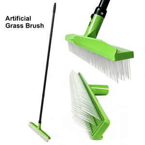 Winslow &amp; Ross 2-in-1 Straight &amp; Curved Bristle Brush <strong>Artificial</strong> <strong>Grass</strong> <strong>Rake</strong> with Quick Interface Four-Section Pole Hand Broom - Product Image 3