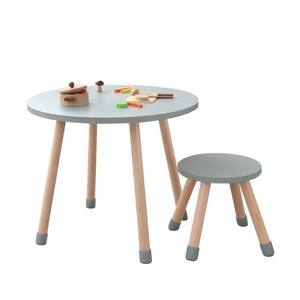 Ensemble de <span class=keywords><strong>table</strong></span> et chaises en bois pour enfants <span class=keywords><strong>Table</strong></span> de jeu avec 1 tabouret <span class=keywords><strong>Table</strong></span> à manger <span class=keywords><strong>ronde</strong></span> pour enfants adaptée aux tout-petits filles ou garçons - Product Image 1