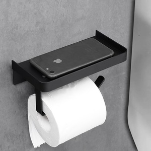 Porte-papier toilette, support pour téléphone portable, en acier inoxydable 304, pour usage domestique et public, installation sans perçage, papier toilette pour salle de bain - Product Image 4