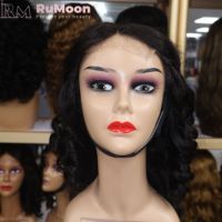 Peluca con Cierre 4x4 de Textura Ondulada Suelta, Cabello Virgen Brasileño, 250% de Densidad, Longitud Media, Tejido Natural Transparente SDD de Guangdong