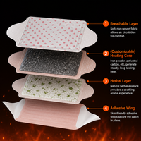 Patch de moxibustion infrarouge lointain personnalisé avec indicateur de chaleur visuel, autocollant chauffant botanique pour le bien-être corporel, fabrication OEM