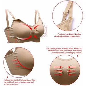 <span class=keywords><strong>Soutien</strong></span>-<span class=keywords><strong>gorge</strong></span> d'allaitement d'été sans armatures pour femmes enceintes sous-vêtements de maternité tricotés en Spandex respirant <span class=keywords><strong>soutien</strong></span>-<span class=keywords><strong>gorge</strong></span> de tous les jours pour l'allaitement - Product Image 2