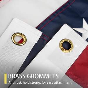 ธงชาติอเมริกัน ขนาด 3x5 ฟุต สำหรับใช้งานกลางแจ้ง ทนทานต่อแรงลมสูง ผลิตจากโพลีเอสเตอร์ ปักดาว ลายเส้นเย็บอย่างดี ห่วงทองเหลือง แข็งแรงทนทาน - Product Image 2