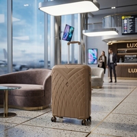 Valise de voyage de luxe en PP avec roues pivotantes, 20/24/28 pouces, bagage cabine léger en fer avec fermeture éclair pour l'aéroport, vente en gros