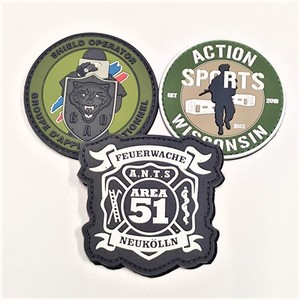 Wholesale Manufacturer Sew on Hook <strong>Loop</strong> Backing 3D Personalized GID <strong>Design</strong> Custom PVC Soft Rubber Patches for Clothing - Product Image 1