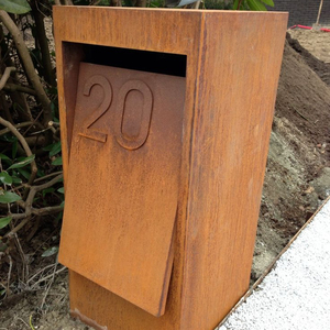 Boîte aux lettres en acier inoxydable Corten, design moderne, antirouille, Standard - Product Image 2