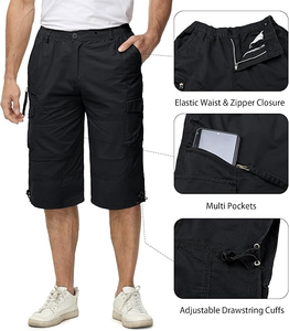 Shorts Cargo Homme en Twill de Coton Élastique, Coupe Décontractée, Multi-Poches, Longueur 3/4 (Sous le Genou) – Vente en Gros pour l'Été - Product Image 5