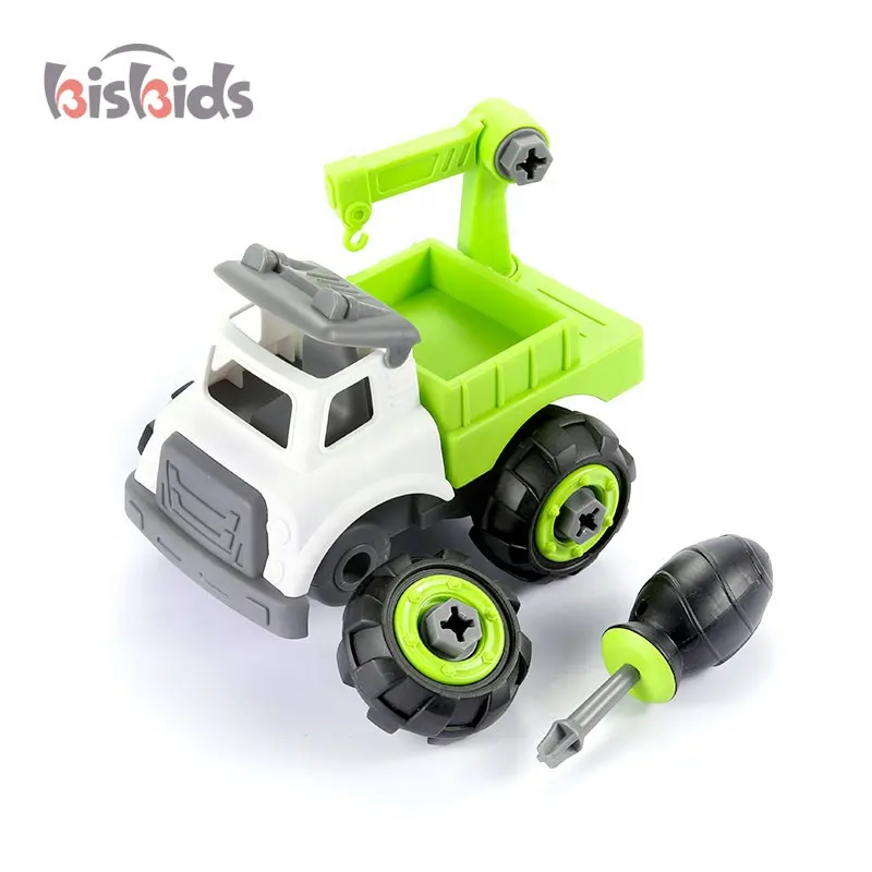 かわいいデザイン diy 組み立てるクリーンな環境衛生トラック建設おもちゃの車セット車ツール