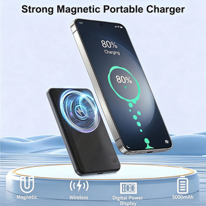 Schitec เครื่องชาร์จแบบพกพาระบบแม่เหล็ก5000mAh 15W 20W วัสดุที่ปลอดภัยแบตเตอรี่สำรองอลูมิเนียมอัลลอยทนความร้อนดีไซน์ใหม่ - Product Image 2