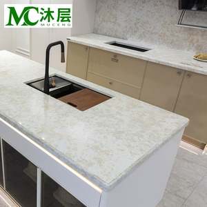 Juego de Muebles de Cocina Completo de Lujo Moderno, Muebles de Despensa con Puerta de Vidrio y Mármol para Mejoras del Hogar, Diseño de Isla de Cocina - Product Image 2