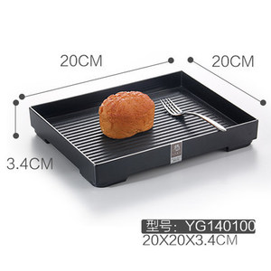 Plato Cuadrado Yangge de 20x20x3.4 cm, Melamina Esmerilada para Carne a la Parrilla, Uso Duradero en Hoteles - Product Image 1