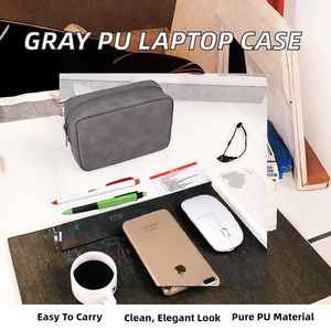 ซองใส่แล็ปท็อปแบบพกพา PU สีเทาอ่อน เรียบง่าย ทนทาน น้ำหนักเบา สำหรับ MacBook Huawei |   โรงงานรับผลิตสินค้าตามสั่ง OEM/ODM แนวไลฟ์สไตล์เทคโนโลยี - Product Image 2