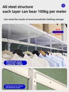 Tủ quần áo <span class=keywords><strong>mini</strong></span> walk-in 1,5 mét tùy chỉnh, một bức tường, toàn bộ bằng kim loại, cửa MDF, cửa trượt, nội thất phòng ngủ hiện đại - Product Image 6