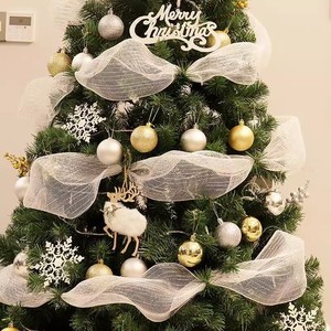 Cinta para Árbol de Navidad, Accesorios de Malla de PP para Lazos y Coronas, Decoraciones Navideñas - Product Image 1