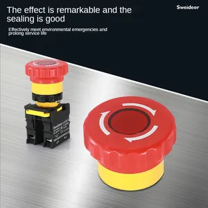 Interruttore a pulsante a fungo di arresto di emergenza Suowei con LA155-A-11ZS luce pulsante interruttore di alimentazione autobloccante 22MM - Product Image 3
