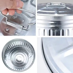Iron Trash <strong>Can</strong> Lid Rolling Cover Eco-Friendly Indoor/Outdoor Use Storage Organization <strong>Decorative</strong> <strong>Garbage</strong> <strong>Can</strong> Waste Bin Kitchen - Product Image 6