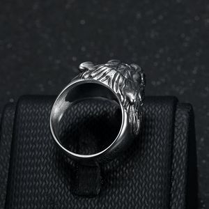 yunnique <b>Tiger</b> Head Men's <b>Ring</b> Retro Steel Color Animal Zodiac Jewelry Gift For Men - Product Image 3