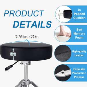 Cojín redondo en forma de cilindro Taburete de tambor al por mayor Taburete de tambor de elevación de estilo de caballo Cilindro de <span class=keywords><strong>jazz</strong></span> <span class=keywords><strong>Piano</strong></span> de elevación fijo giratorio - Product Image 4
