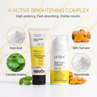 Crème Visage Éclaircissante OEM Correctrice de Taches Sombres à l'Acide Kojique 66%, Curcuma, Niacinamide et Vitamine C - Soin de la Peau