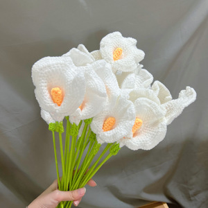 Nouveau bouquet de fleurs en crochet tricoté à la main, fleurs artificielles en gros pour cadeau - Product Image 4