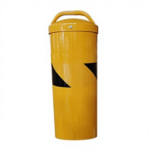 移動式安全ボラード（車輪付き）、セキュリティ警告用鋼管ボラード、可動式駐車場ガードポスト、道路移動式交通障害物 - Product Image 4