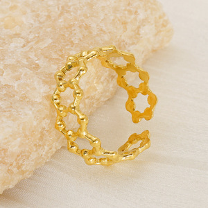 ZOGXIN Geometric Hollow Ring Gold Silver Adjustable Women's Fashion Jewelry Gift - Product Image 2