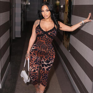 Ghh9547- 2025ใหม่กางเกงเจ็ดส่วนพิมพ์ลายเสือดาวลูกไม้กระชับแน่นหนึ่งชิ้น - Product Image 1