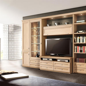 Estantería de suelo de madera maciza de estilo europeo antiguo, estantería para sala de estudio de madera de nogal, estantería tallada de estilo francés antiguo - Product Image 5