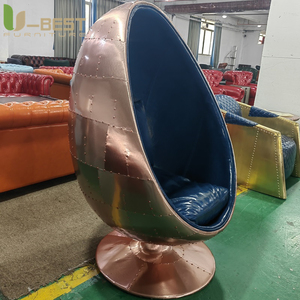 U-best Modern Aluminum Aviator Egg <strong>Pod</strong> <strong>Chair</strong> with Leather for Bar Lounge Interiors Handcrafted Swivel <strong>Chair</strong> - Product Image 5