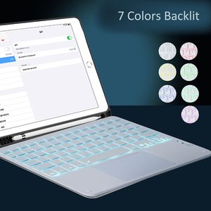 Teclado Alemán Árabe <span class=keywords><strong>Qwertz</strong></span>, Teclado Bluetooth para Teléfono Inteligente, Teclado Bluetooth con Luz para iPad - Product Image 4