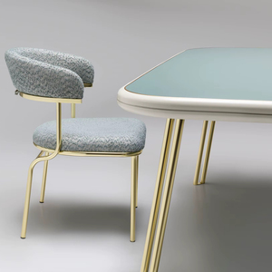 Juego de Comedor Moderno con 6 Sillas, Estructura Metálica Rectangular, Muebles Cómodos para el Hogar - Product Image 4