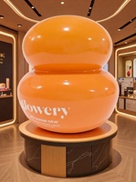 Mannequin de présentation de bouteilles en fibre de verre renforcée, articulé, sur mesure, 0,86 mètre (2 3/4 pieds), orange, taille réelle, pour magasin/supermarché