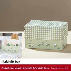 Boîtes en papier, boîtes cadeaux, emballages personnalisés, emballages en papier, ruban à carreaux <span class=keywords><strong>Vichy</strong></span>, nœud, dessin animé mignon, boulangerie, vente en gros - Product Image 2