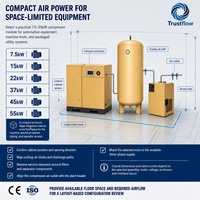 Compresor de Aire de Tornillo Modular Sin Aceite de 7.5 a 55kW de Accionamiento Directo con Sistema de Control Inteligente e Integración Eléctrica, Refrigerado por Aire