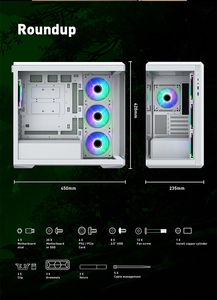 2023 thiết kế mới nhất OEM kép Tempered Glass Máy tính để bàn trường hợp máy tính PC chơi Game vỏ Gamer mATX trường hợp PC cho máy tính để bàn - Product Image 4