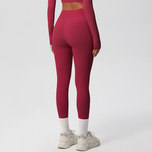 Pantalons de yoga Lulu, même style, nouveaux leggings de <span class=keywords><strong>fitness</strong></span> à effet push-up, brossés, à séchage rapide, amincissants, pantalons de survêtement serrés avec motif uni - Product Image 5