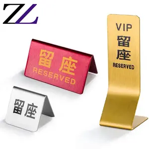 Hotel accessories dining wares buffet tag holder red gold number stands restaurant stand table card stainless steel menu holder