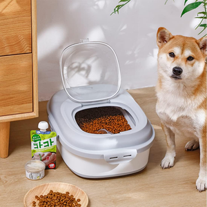 Contenedor de Almacenamiento de Alimentos para <span class=keywords><strong>Mascotas</strong></span>, Dispensador de Gran Capacidad con Ruedas, Dispensador Automático de Alimentos para Gatos, para Alimentos Húmedos y Secos - Product Image 5