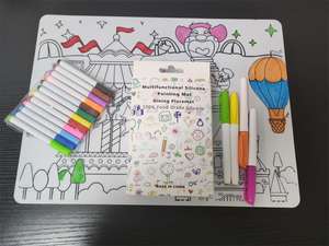 BPAフリー、カスタマイズ可能な子供用100%食品グレードシリコン製お絵かきマット、大特価販売中 - Product Image 4