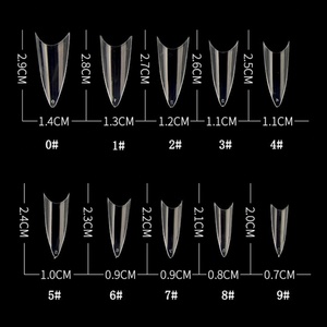 Vente en gros usine 500 pièces de capsules d'ongles en gel souple ABS, prix avantageux, formes goutte d'eau, stiletto, courtes, transparentes, sans trace, french, amande - Product Image 5