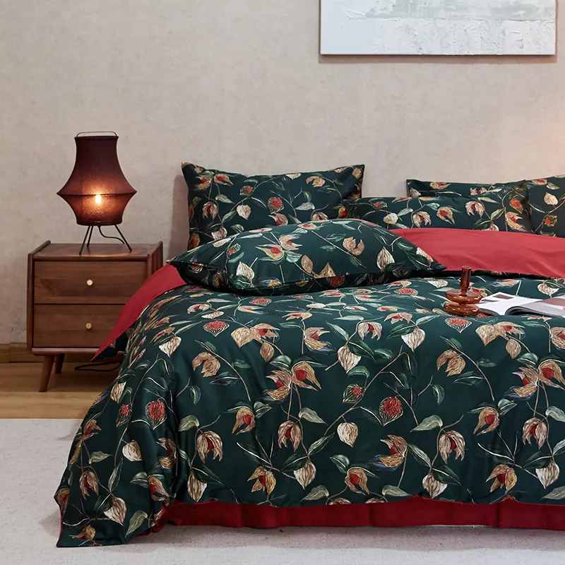 nantong home textile supplier egyptian cotton printed american style queen king bedsheets bed cover