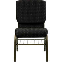 Chaise d'église en métal noir durable de style moderne avec porte-livres, meubles de théâtre empilables pour hôtels et églises